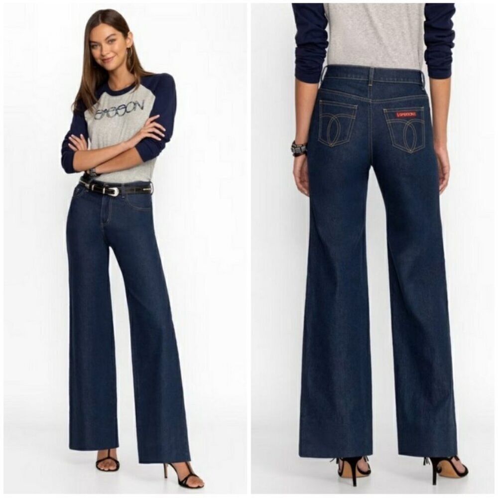 Johnny Was x Sasson Lumiere Wide Leg Jeans Dark Wash Women's 29 NWT Boho Hippie